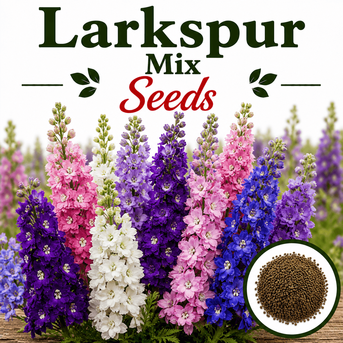 Larkspur Mix 25+ Seeds