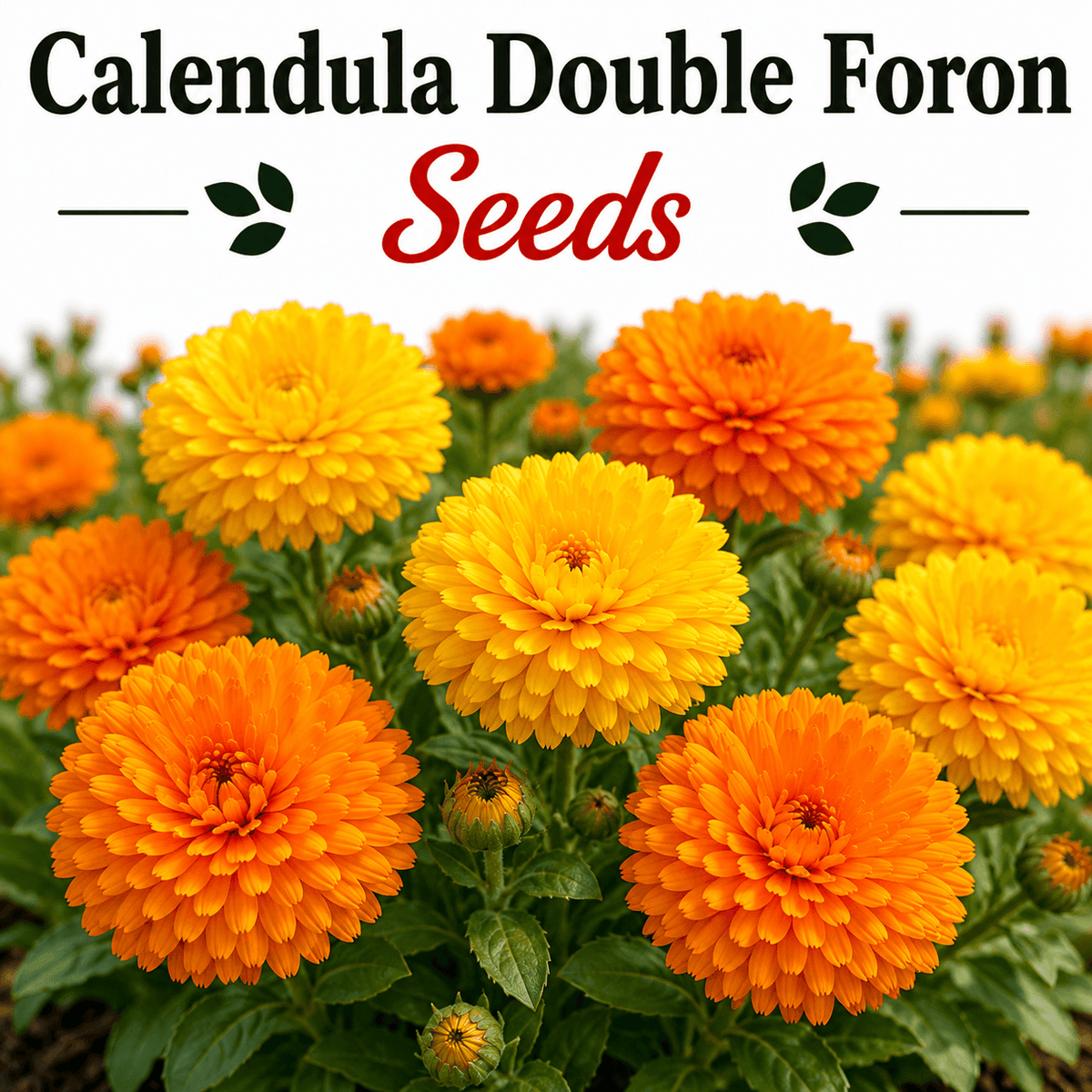 Calendula double foron (1007) 20+ Seeds