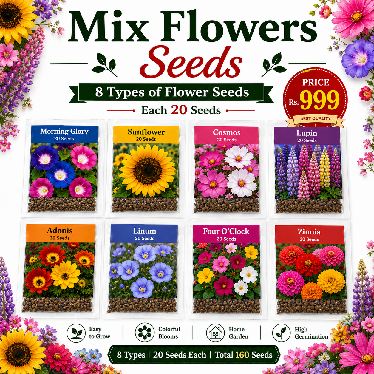 Mix Flowers Seeds (All Season)