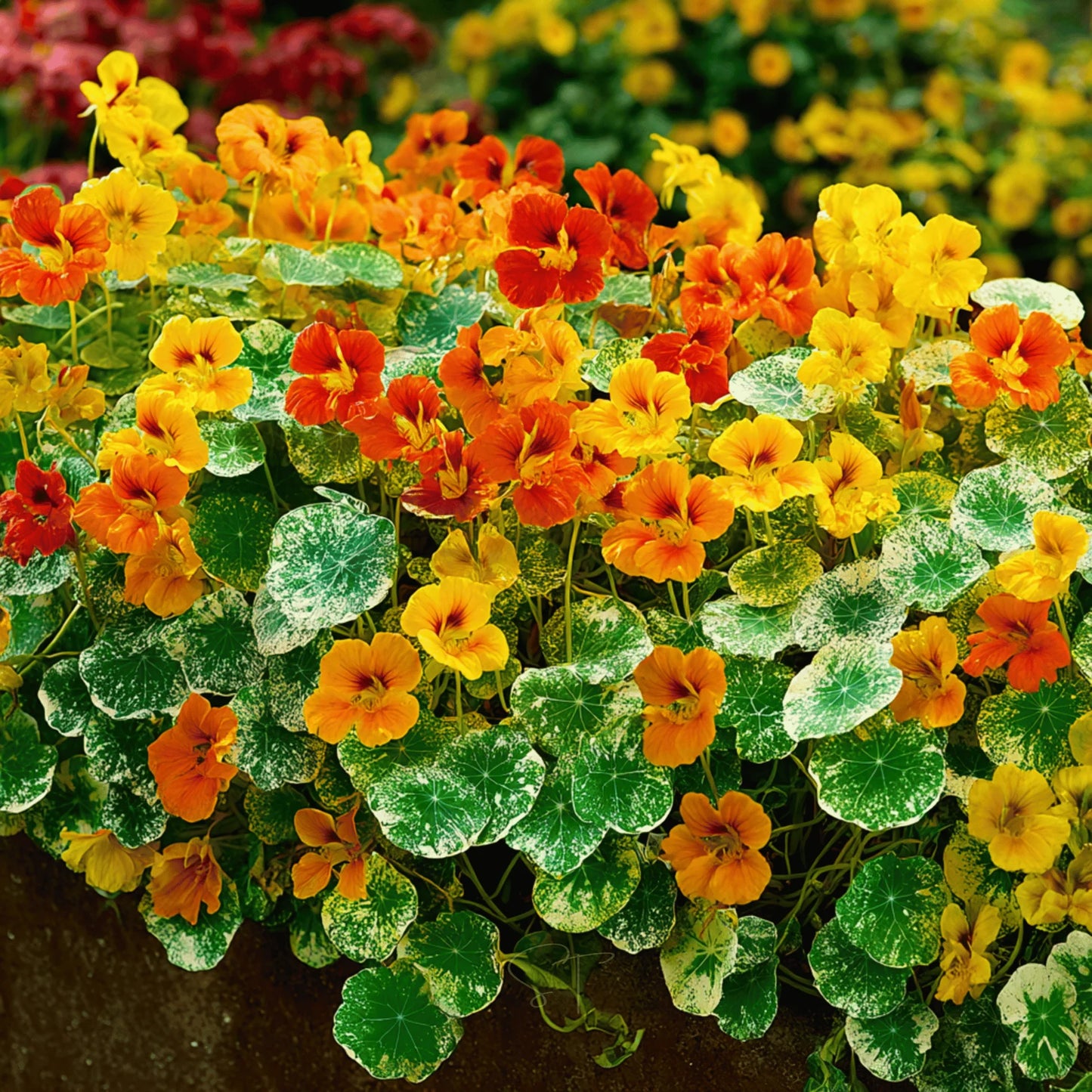 Nasturtiam Alaska Mix (1017) 10+ Seeds