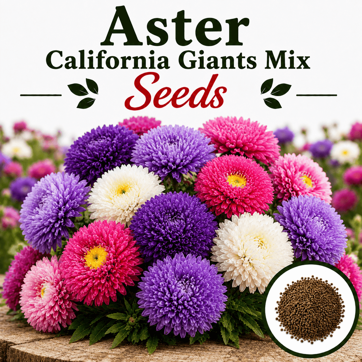 Aster California Giants mix (1021) 20+ Seeds