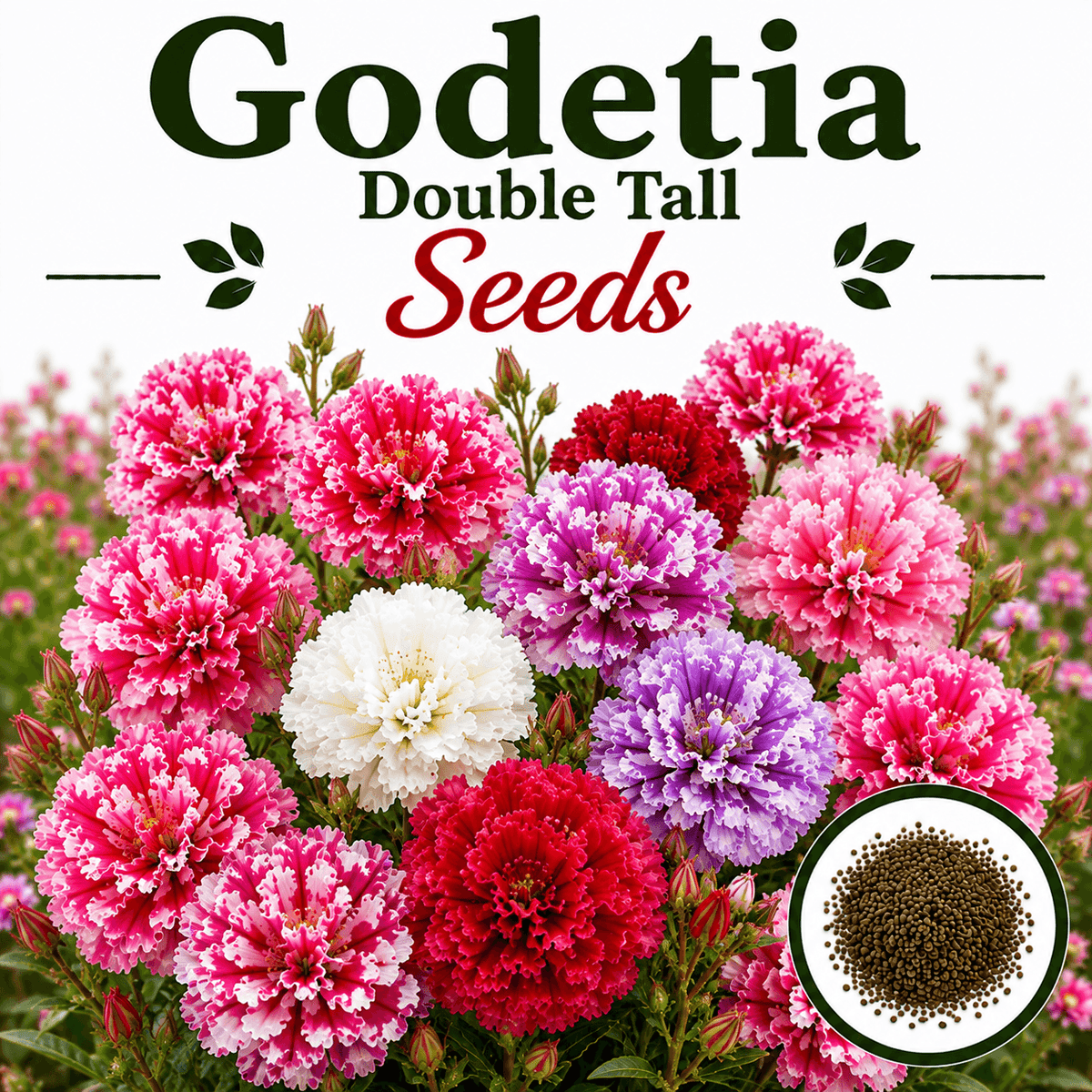 Godetia Double Tall (1014) 50+ Seeds