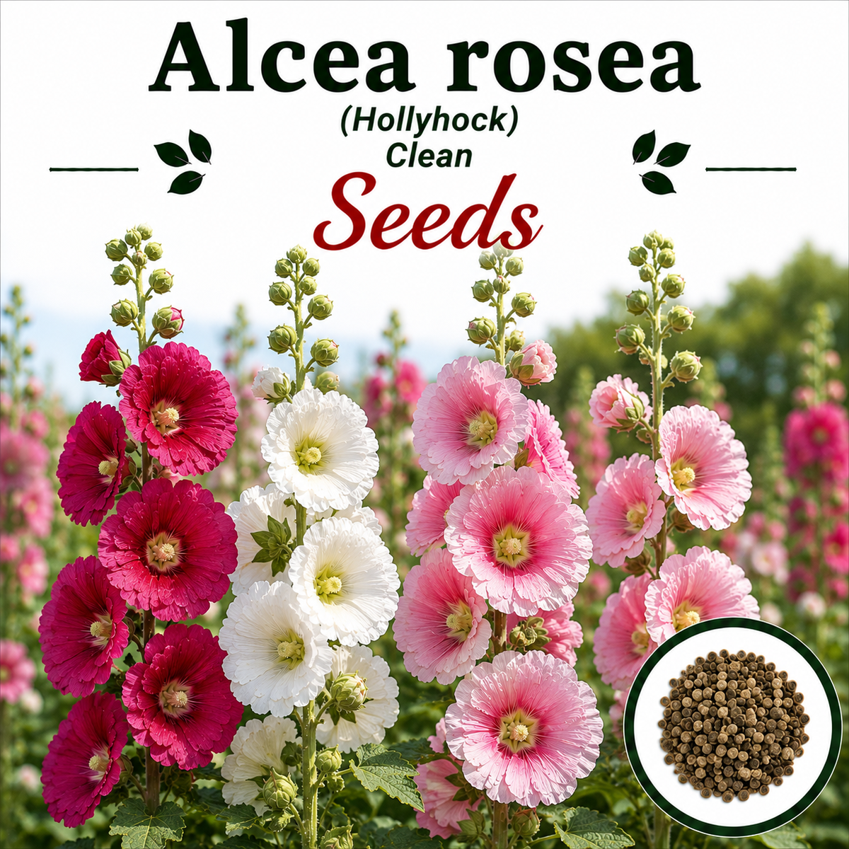 HollyHock Clean 10 Seeds