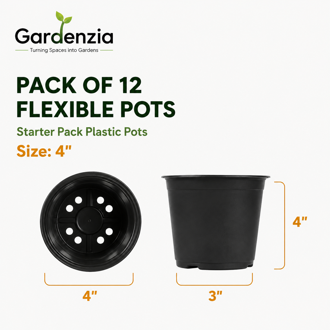 Black Plastic Pots (4 Inches)