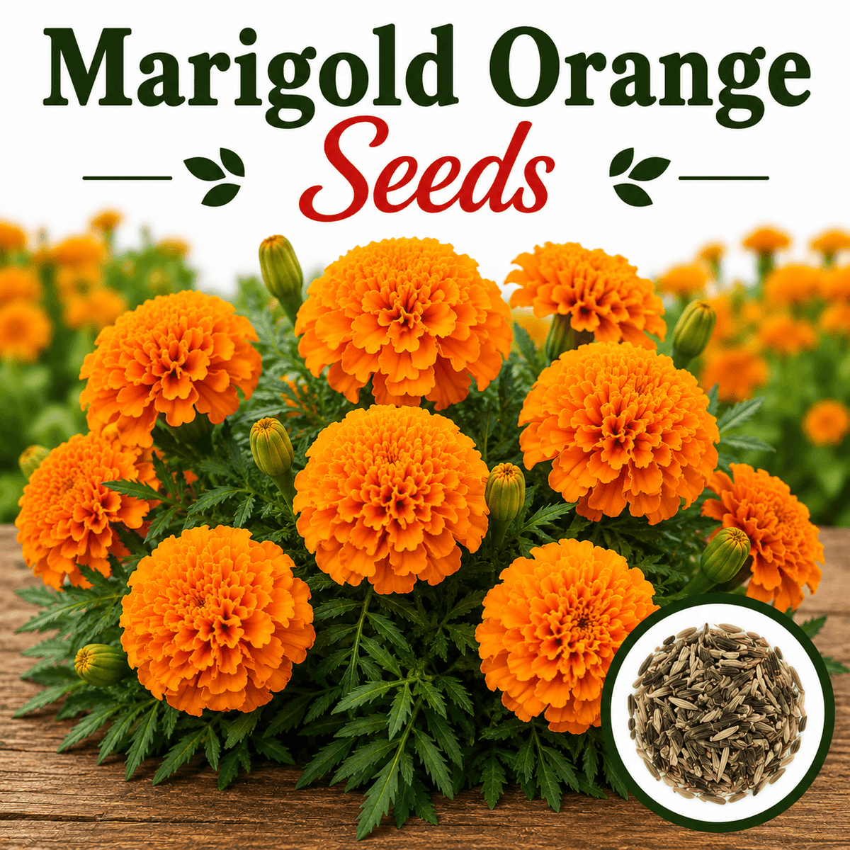F1 Marigold Orange 15+ Seeds