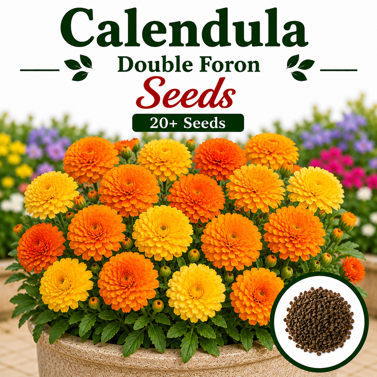 calendula double  foron 20+ Seeds