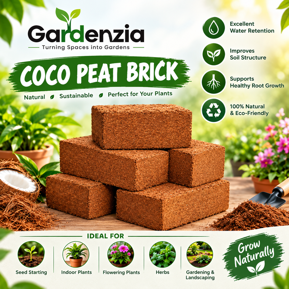 Gardenzia Coco Peat Brick